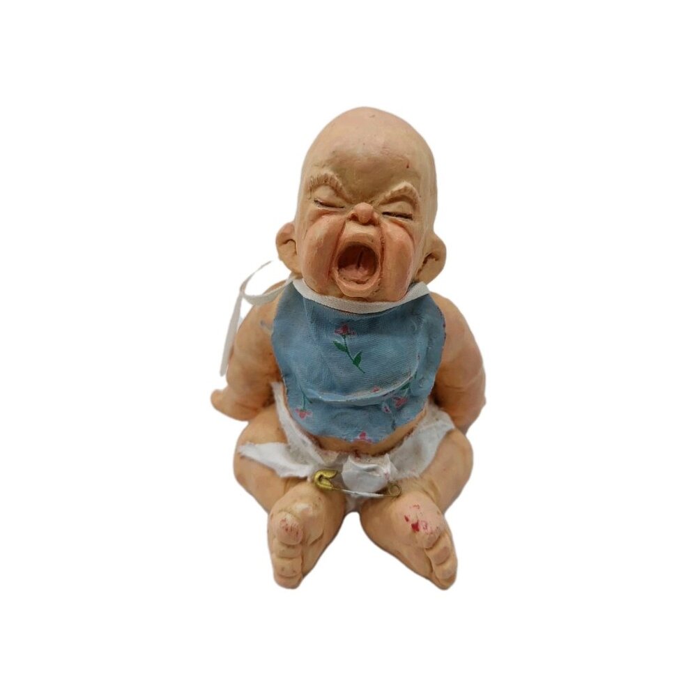 Kristin Haynes Cast Art Handcrafted Crying Baby Figurine 1993